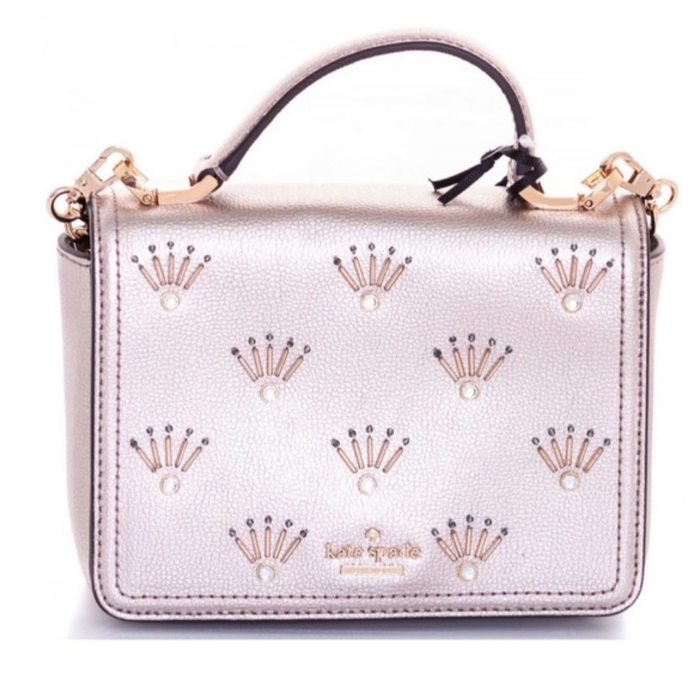 Kate Spade Patterson Drive Embellished Maisie Metallic Blush Crossbody w/dustbag - Picture 4 of 10